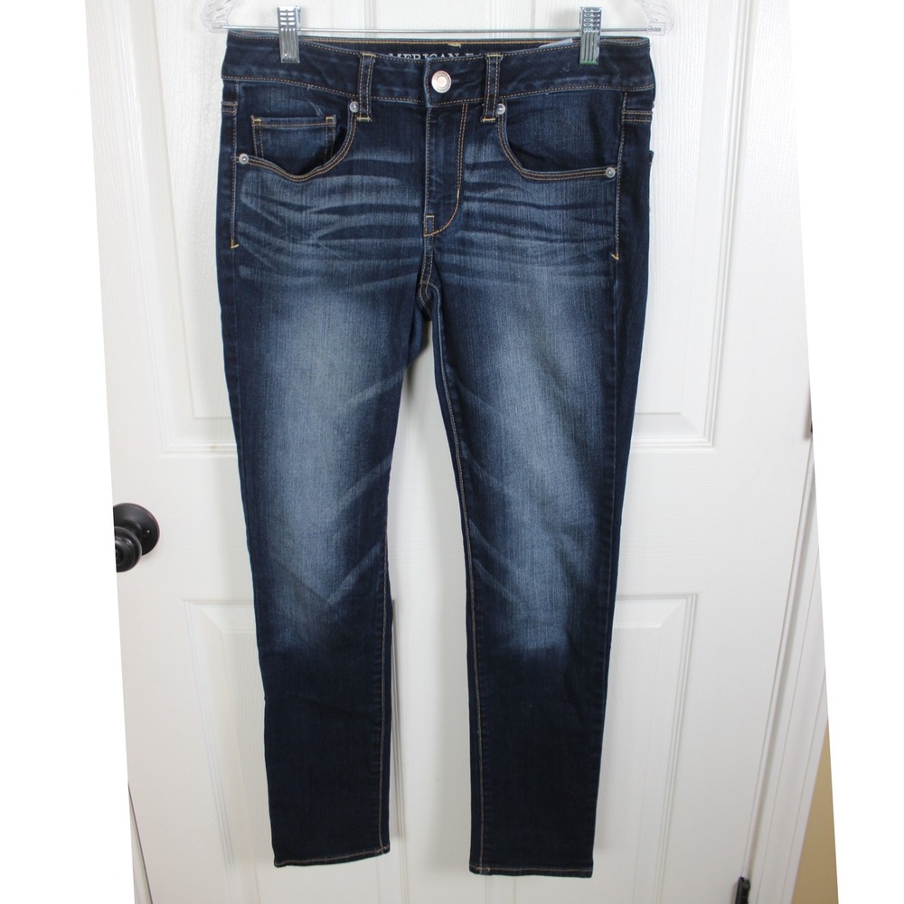 American Eagle Super Stretch Dark Wash Slim Jeans Womens 6 Short 6807252143